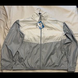 Grey/White Morning View Collared Windbreaker